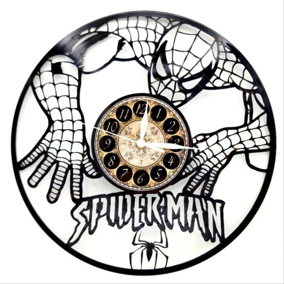 Handmade Other - SPIDERMAN vinyl record clock